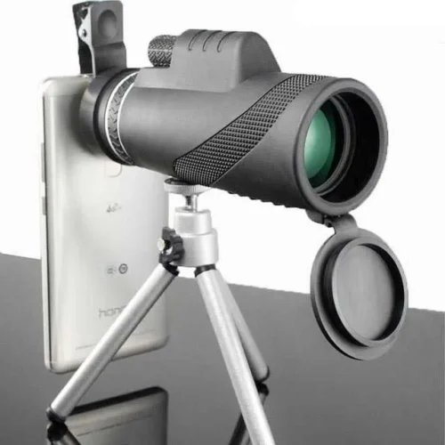 Teropong monocular integrated with mobile phone